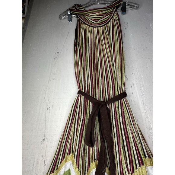 MISSONI Multicolor Striped Knit A-Line Tank Halter Dress | Tagged Size: 8 - Picture 3 of 14